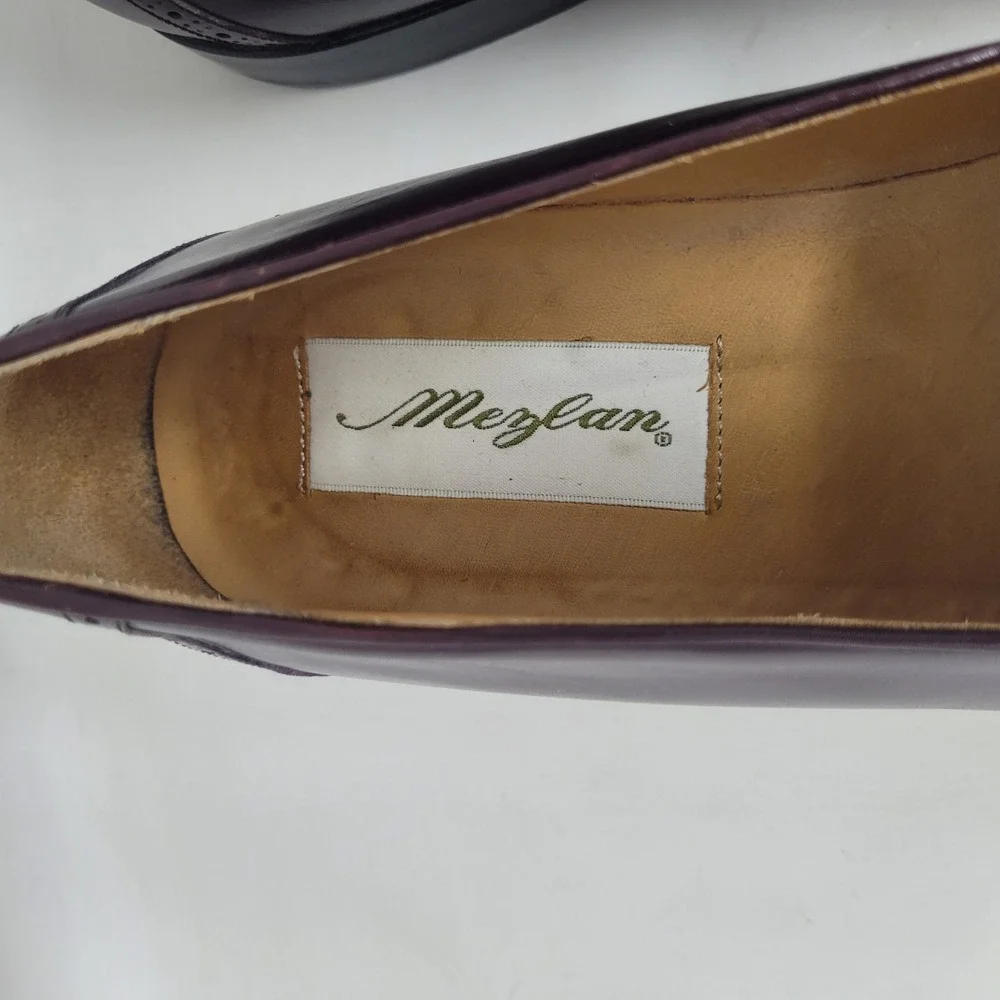 Mezlan Loafers 9.5M Burgundy Lizard Leather Riva Tassel Kiltie Luxury Old Money